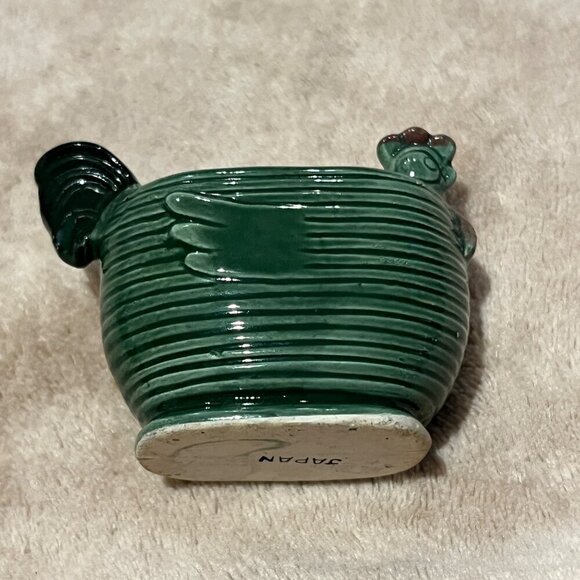 Vintage Green Ceramic Chicken Hen Toothpick Holder Japan Mid Century green small - Picture 6 of 11